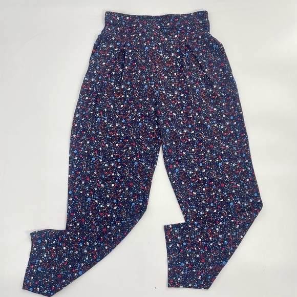 NWT Anthropologie x Stella Nova Olive Pants in Navy Ditzy Blue‎ Floral Print XS - Picture 3 of 14